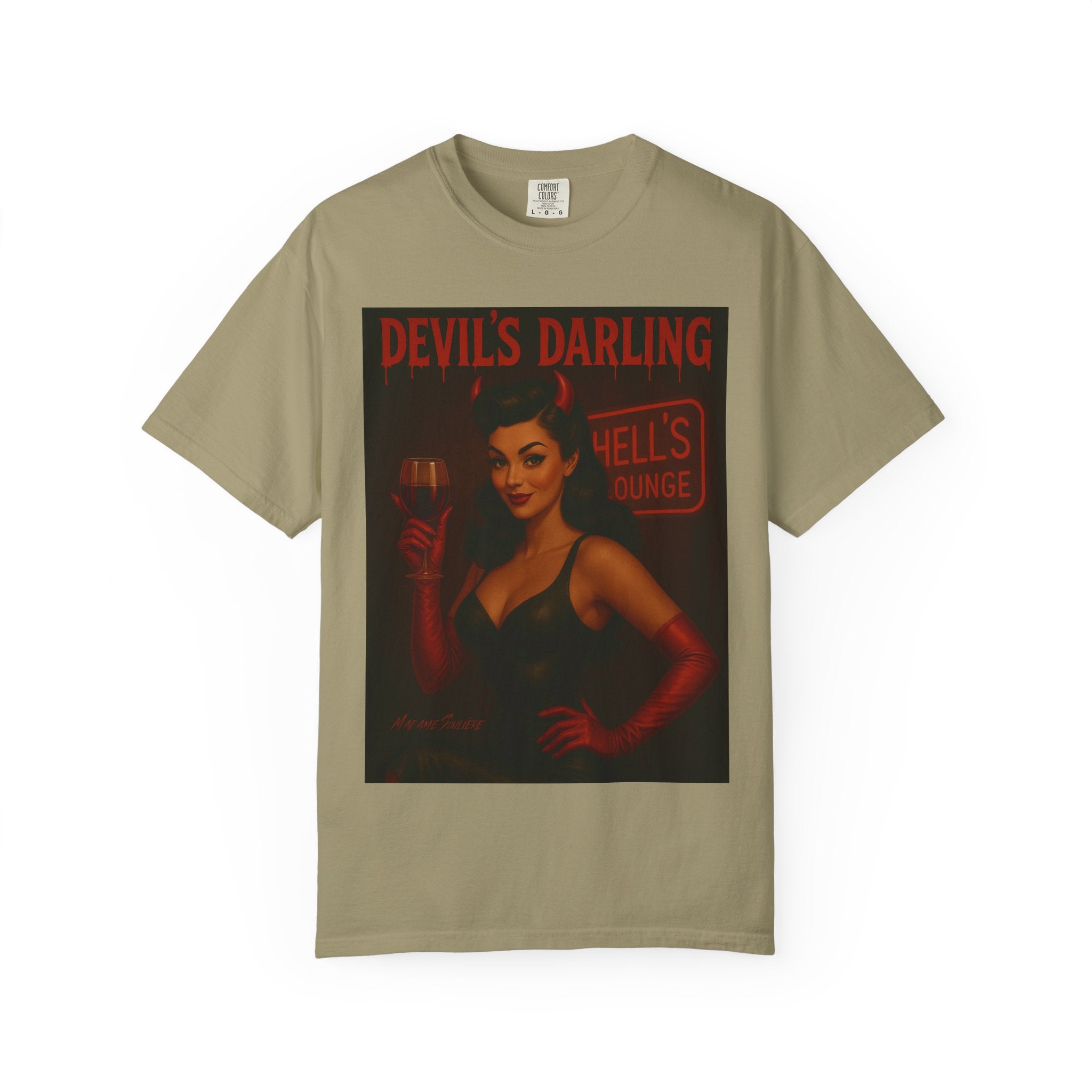 Devil’s Darling – Retro Pin-Up Devil Unisex T-Shirt
