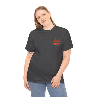 Retro Mini Slogan Unisex T-Shirt – Kiss Me in Retro Graphic Tee, Vintage Pin Up Inspired Top, 50s Rockabilly Style, Feminine Retro Statement Shirt - Madame Soulière