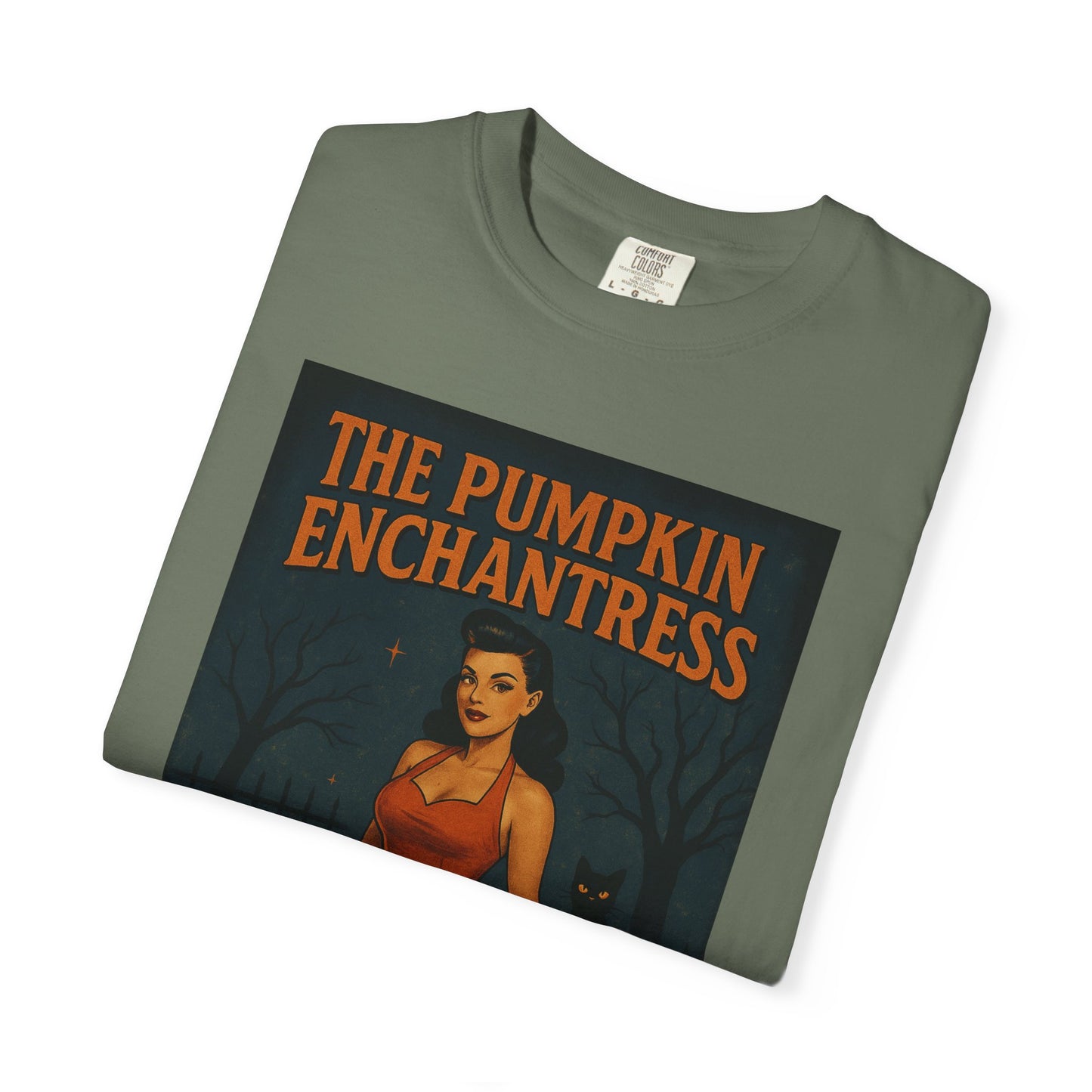 The Pumpkin Enchantress Halloween Unisex T-Shirt – Retro Witch Graphic Tee, Vintage Pumpkin Horror Top, Spooky Unisex Scary Season Shirt - Madame Soulière