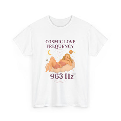 Cosmic Love Frequency 963 Hz Unisex T-Shirt – Retro Vintage Spiritual Graphic Tee, Angel Number Vibes, Feminine Pin Up Inspired Top - Madame Soulière