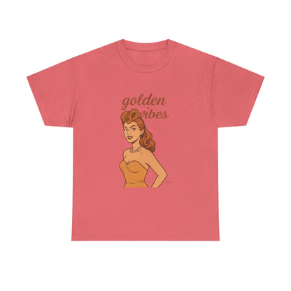 Golden Vibes – Retro Pin-Up Graphic Tee | Unisex Vintage Aesthetic T-Shirt - Madame Soulière