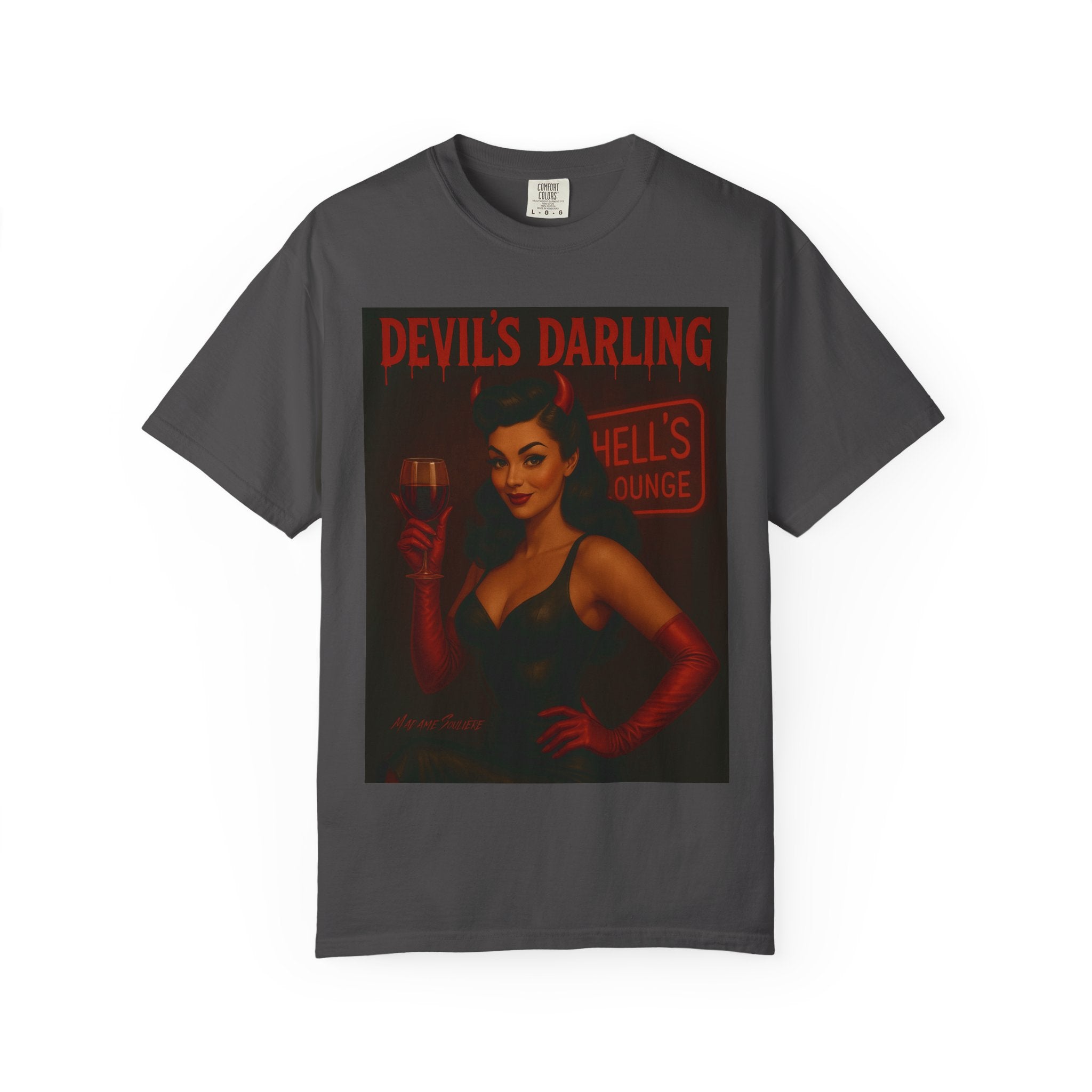 Devil’s Darling – Retro Pin-Up Devil Unisex T-Shirt