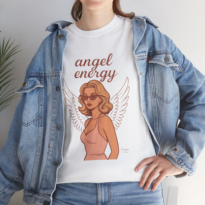 Angel Energy Unisex T-Shirt – Vintage Retro Graphic Tee, Spiritual Pin Up Shirt, Feminine Aesthetic Empowerment Top - Madame Soulière