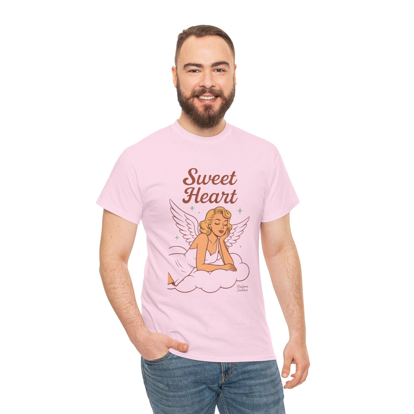 Sweet Heart Unisex T-Shirt – Retro Angel Graphic Tee, Vintage Pin Up Inspired Top, Feminine Heaven Sent Shirt - Madame Soulière