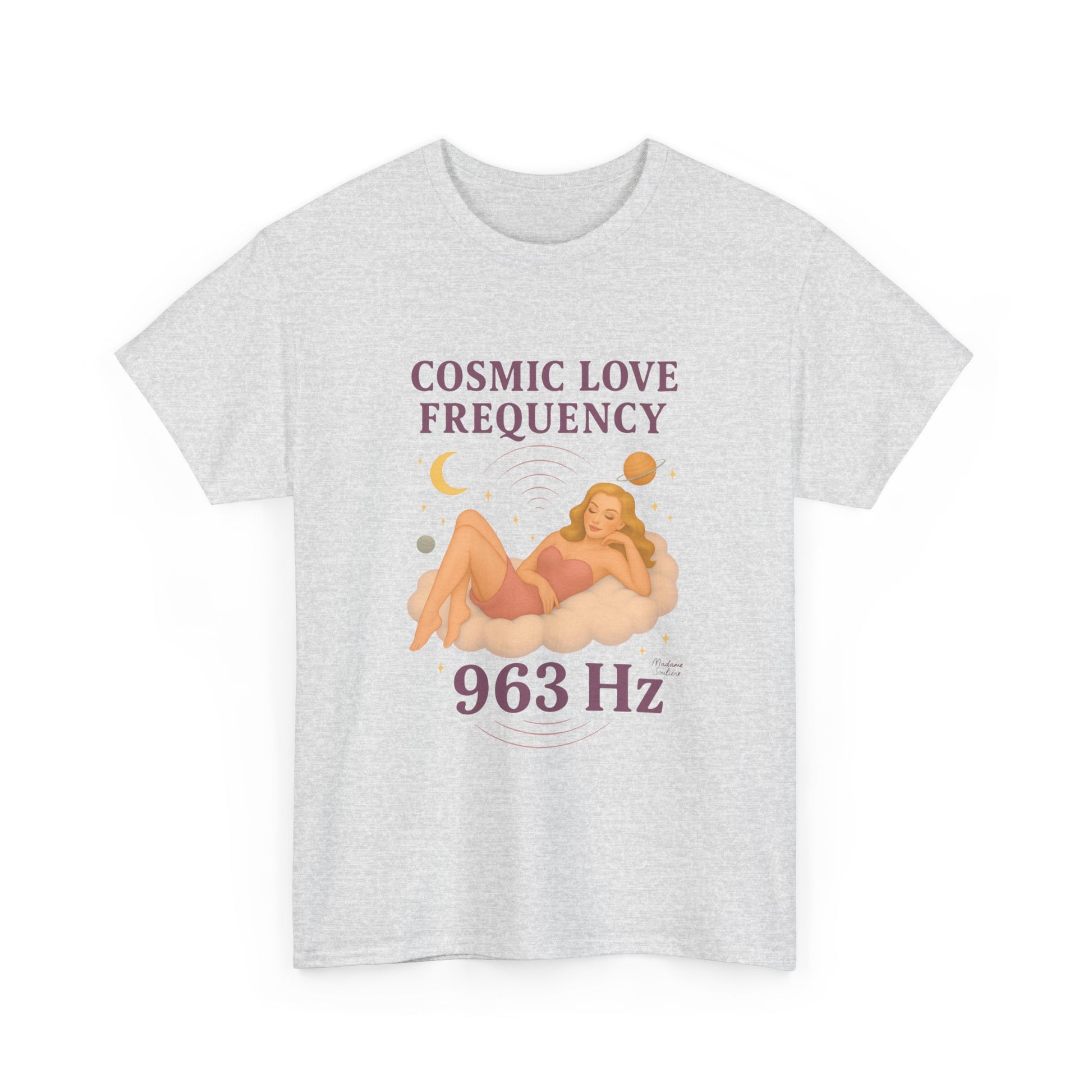 Cosmic Love Frequency 963 Hz Unisex T-Shirt – Retro Vintage Spiritual Graphic Tee, Angel Number Vibes, Feminine Pin Up Inspired Top - Madame Soulière