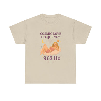 Cosmic Love Frequency 963 Hz Unisex T-Shirt – Retro Vintage Spiritual Graphic Tee, Angel Number Vibes, Feminine Pin Up Inspired Top - Madame Soulière
