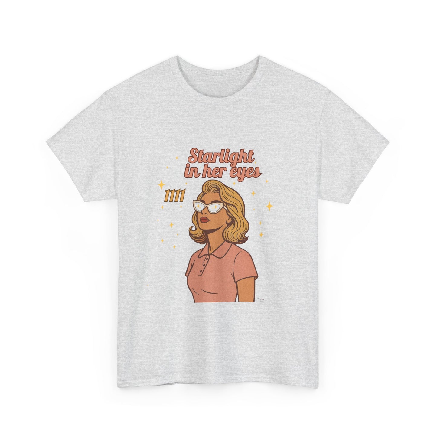 Starlight in Her Eyes – 1111 Angel Number Retro T-Shirt | Unisex Spiritual Vintage Tee - Madame Soulière