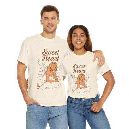 Sweet Heart Unisex T-Shirt – Retro Angel Graphic Tee, Vintage Pin Up Inspired Top, Feminine Heaven Sent Shirt - Madame Soulière