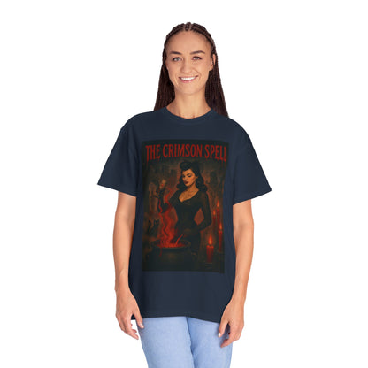 The Crimson Spell Halloween Unisex T-Shirt – Retro Witch Graphic Tee, Vintage Horror Spooky Top,  Scary Season Shirt - Madame Soulière