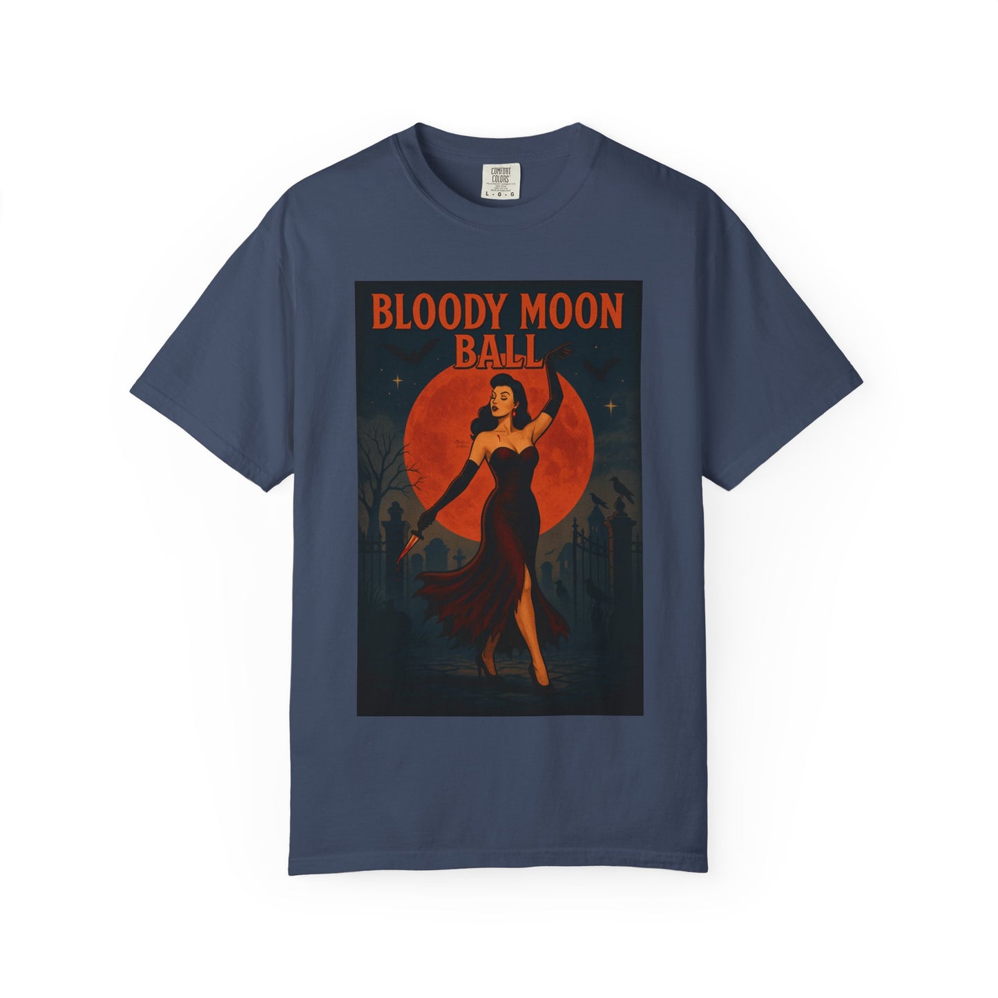 Bloody Moon Halloween Unisex T-Shirt – Vampire Retro Graphic Tee, Vintage Horror Spooky Top, Scary Season Shirt - Madame Soulière