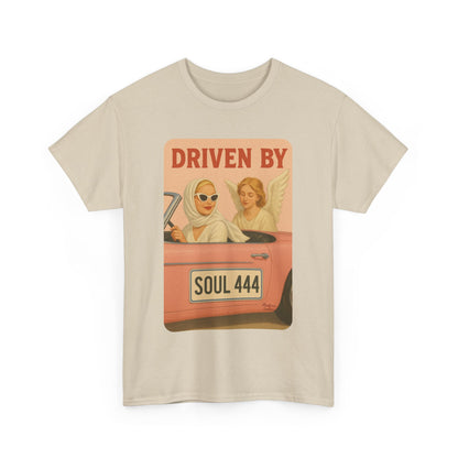 Driven by Soul 444 – Angel Number Retro Graphic Tee | Unisex Vintage Empowerment Shirt - Madame Soulière
