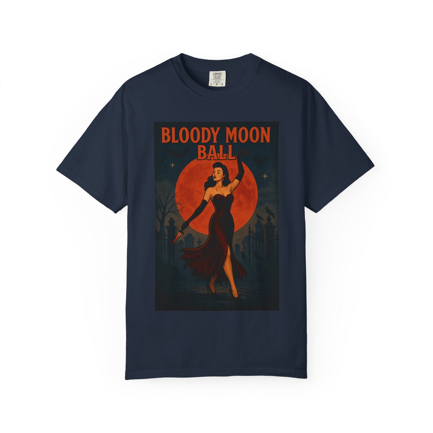 Bloody Moon Halloween Unisex T-Shirt – Vampire Retro Graphic Tee, Vintage Horror Spooky Top, Scary Season Shirt - Madame Soulière