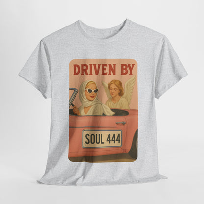 Driven by Soul 444 – Angel Number Retro Graphic Tee | Unisex Vintage Empowerment Shirt - Madame Soulière