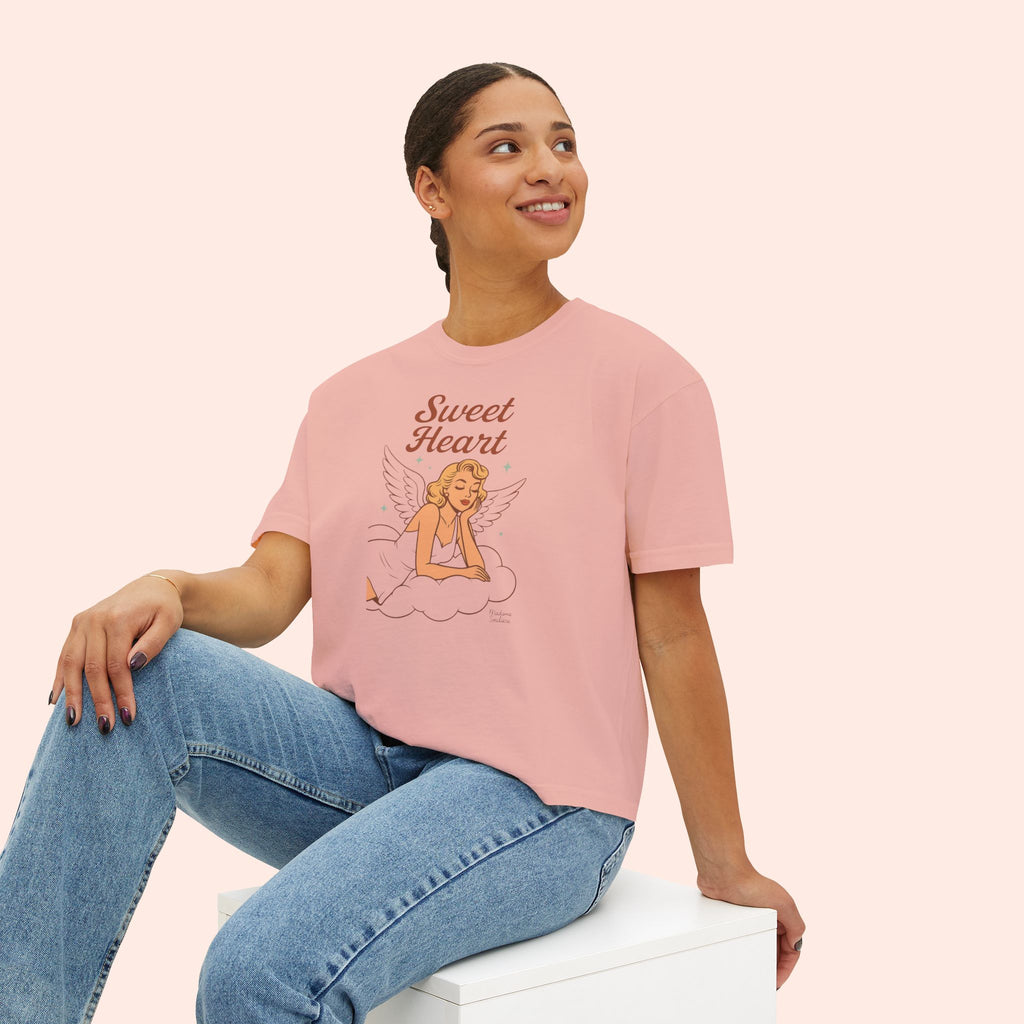 Sweet Heart – Retro Angel Vintage Boxy T-Shirt