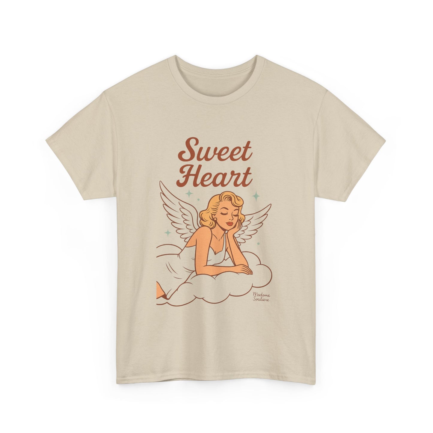 Sweet Heart Unisex T-Shirt – Retro Angel Graphic Tee, Vintage Pin Up Inspired Top, Feminine Heaven Sent Shirt - Madame Soulière