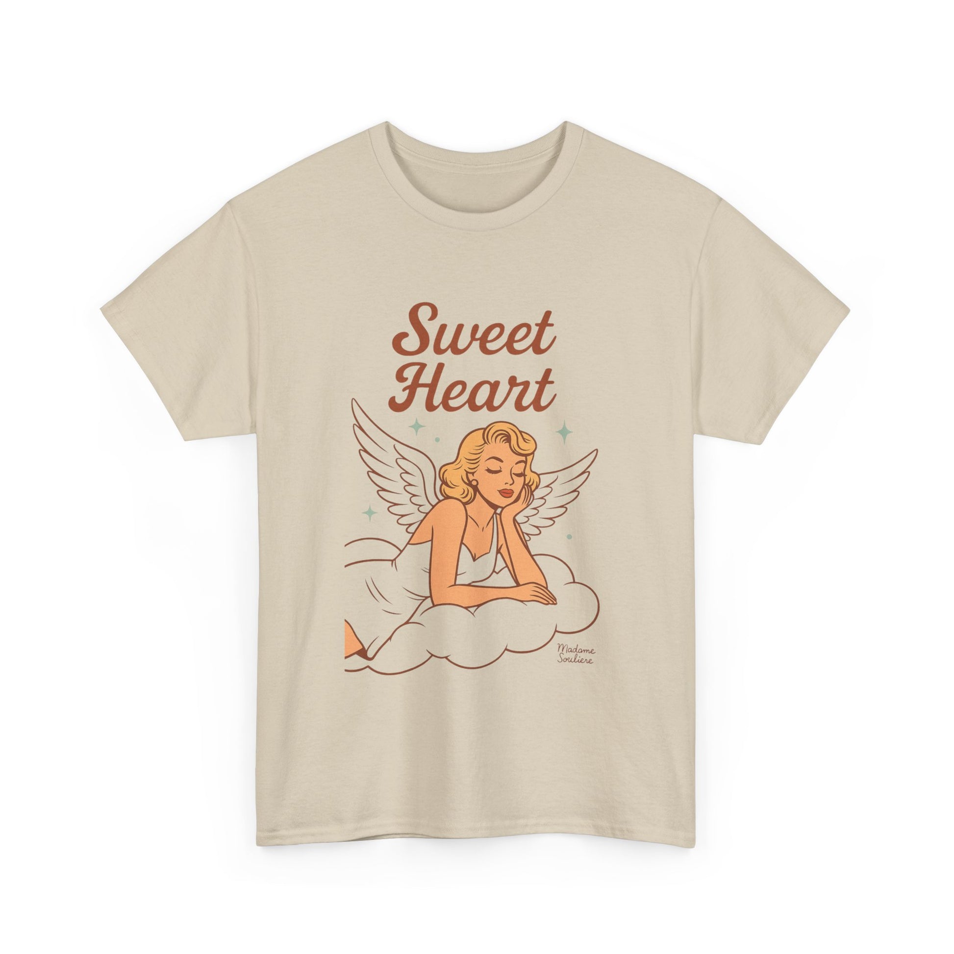 Sweet Heart Unisex T-Shirt – Retro Angel Graphic Tee, Vintage Pin Up Inspired Top, Feminine Heaven Sent Shirt - Madame Soulière