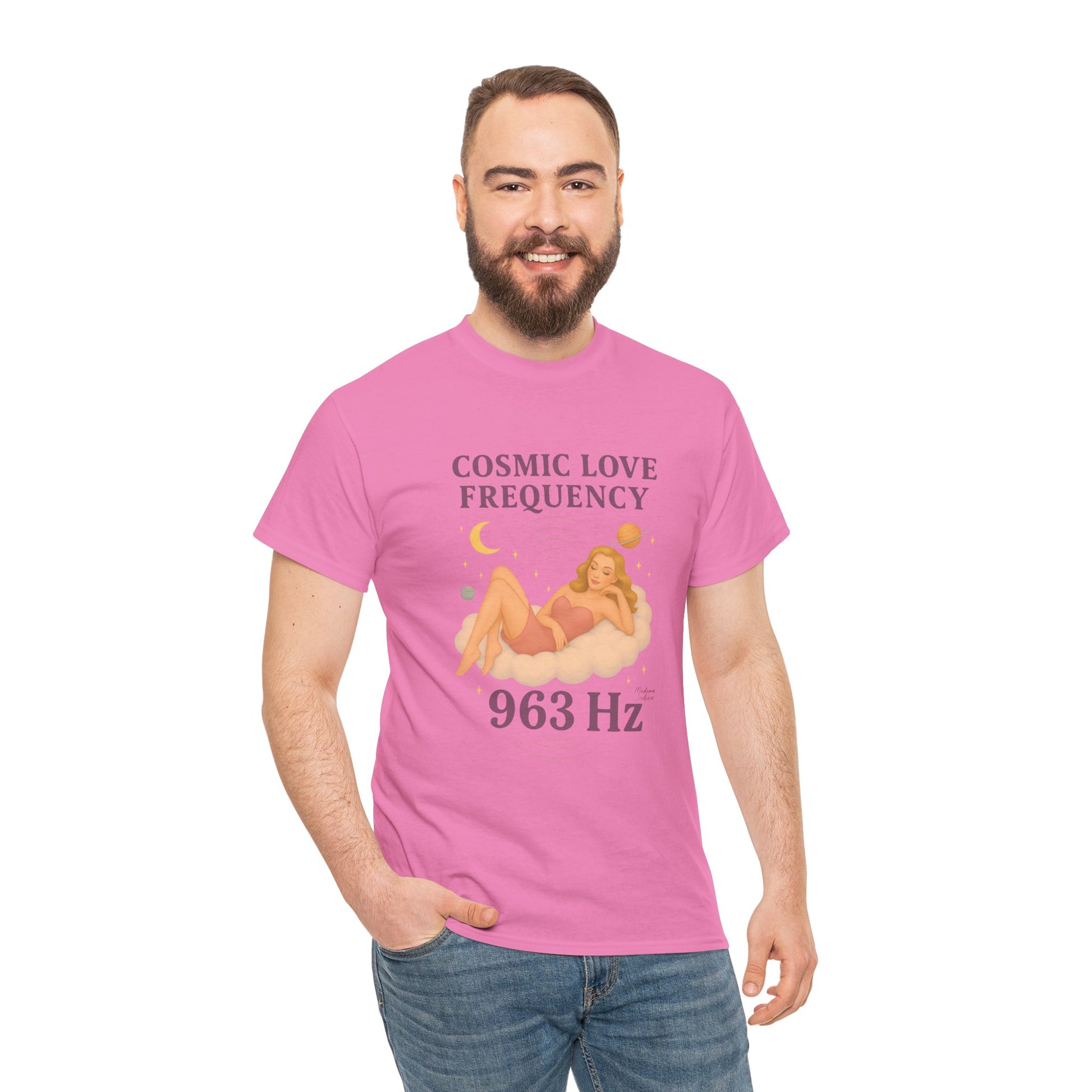 Cosmic Love Frequency 963 Hz Unisex T-Shirt – Retro Vintage Spiritual Graphic Tee, Angel Number Vibes, Feminine Pin Up Inspired Top - Madame Soulière
