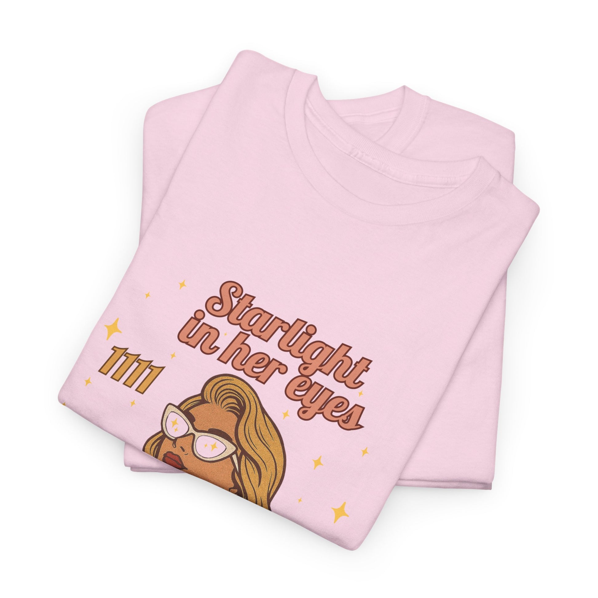 Starlight in Her Eyes – 1111 Angel Number Retro T-Shirt | Unisex Spiritual Vintage Tee - Madame Soulière