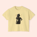 Divine Feminine Silhouette – Retro Celestial Graphic Boxy T-Shirt