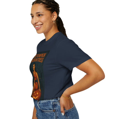 The Pumpkin Enchantress Halloween Unisex T-Shirt – Retro Witch Graphic Tee, Vintage Pumpkin Horror Top, Spooky Unisex Scary Season Shirt - Madame Soulière