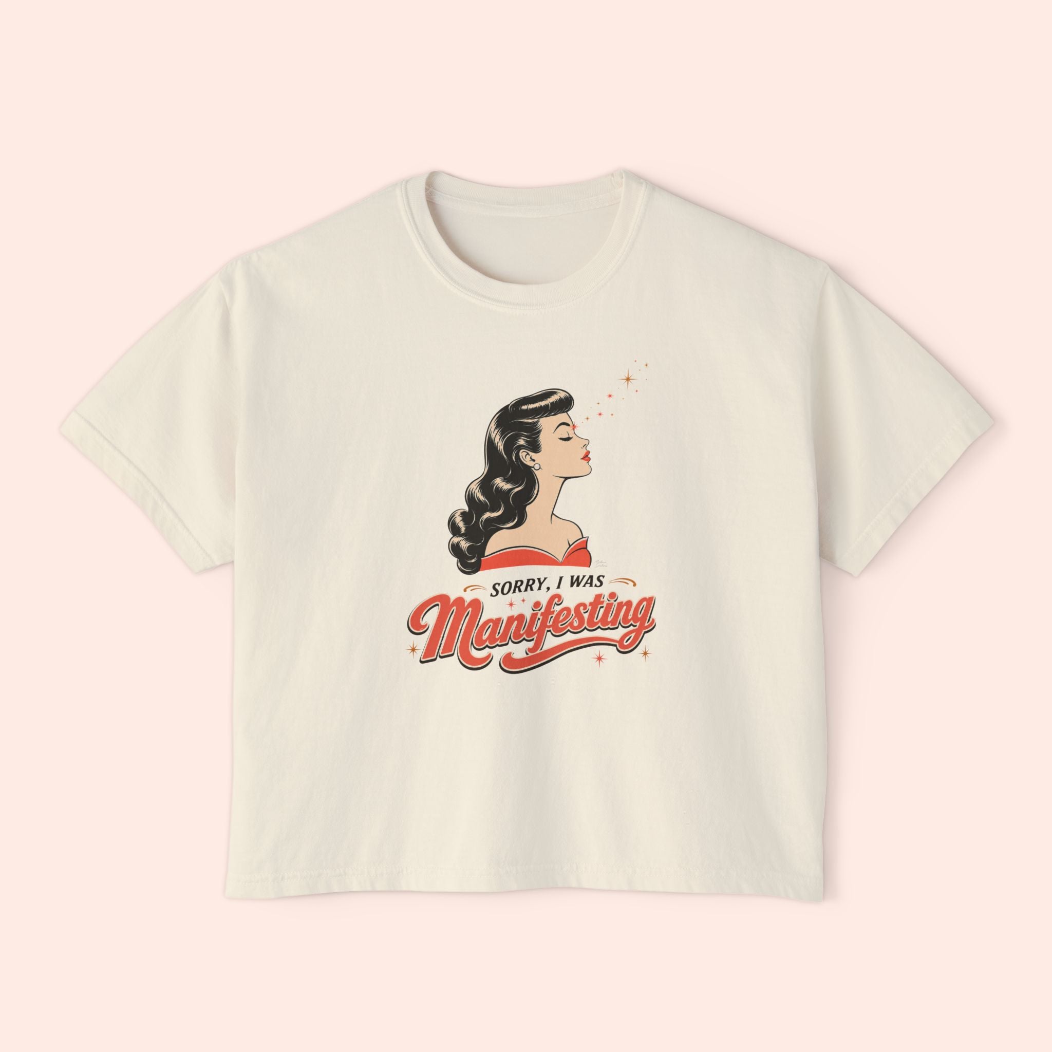 Sorry I Was Manifesting – Retro Vintage Boxy T-Shirt