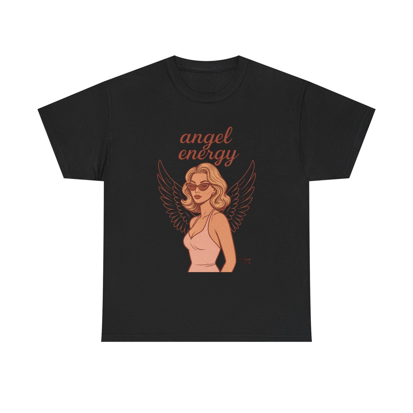 Angel Energy Unisex T-Shirt – Vintage Retro Graphic Tee, Spiritual Pin Up Shirt, Feminine Aesthetic Empowerment Top - Madame Soulière