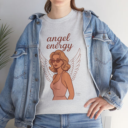 Angel Energy Unisex T-Shirt – Vintage Retro Graphic Tee, Spiritual Pin Up Shirt, Feminine Aesthetic Empowerment Top - Madame Soulière