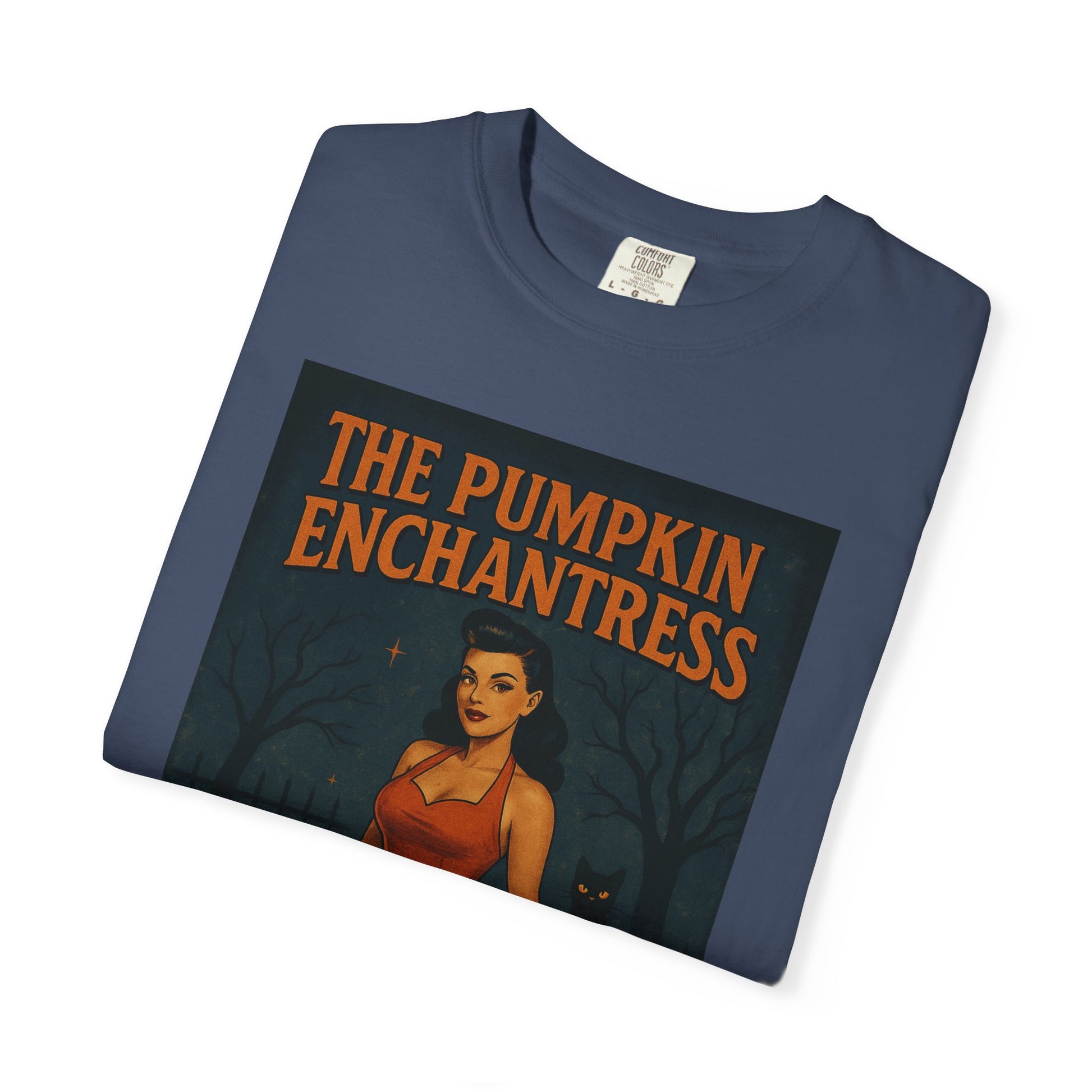 The Pumpkin Enchantress Halloween Unisex T-Shirt – Retro Witch Graphic Tee, Vintage Pumpkin Horror Top, Spooky Unisex Scary Season Shirt - Madame Soulière