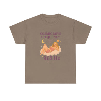 Cosmic Love Frequency 963 Hz Unisex T-Shirt – Retro Vintage Spiritual Graphic Tee, Angel Number Vibes, Feminine Pin Up Inspired Top - Madame Soulière