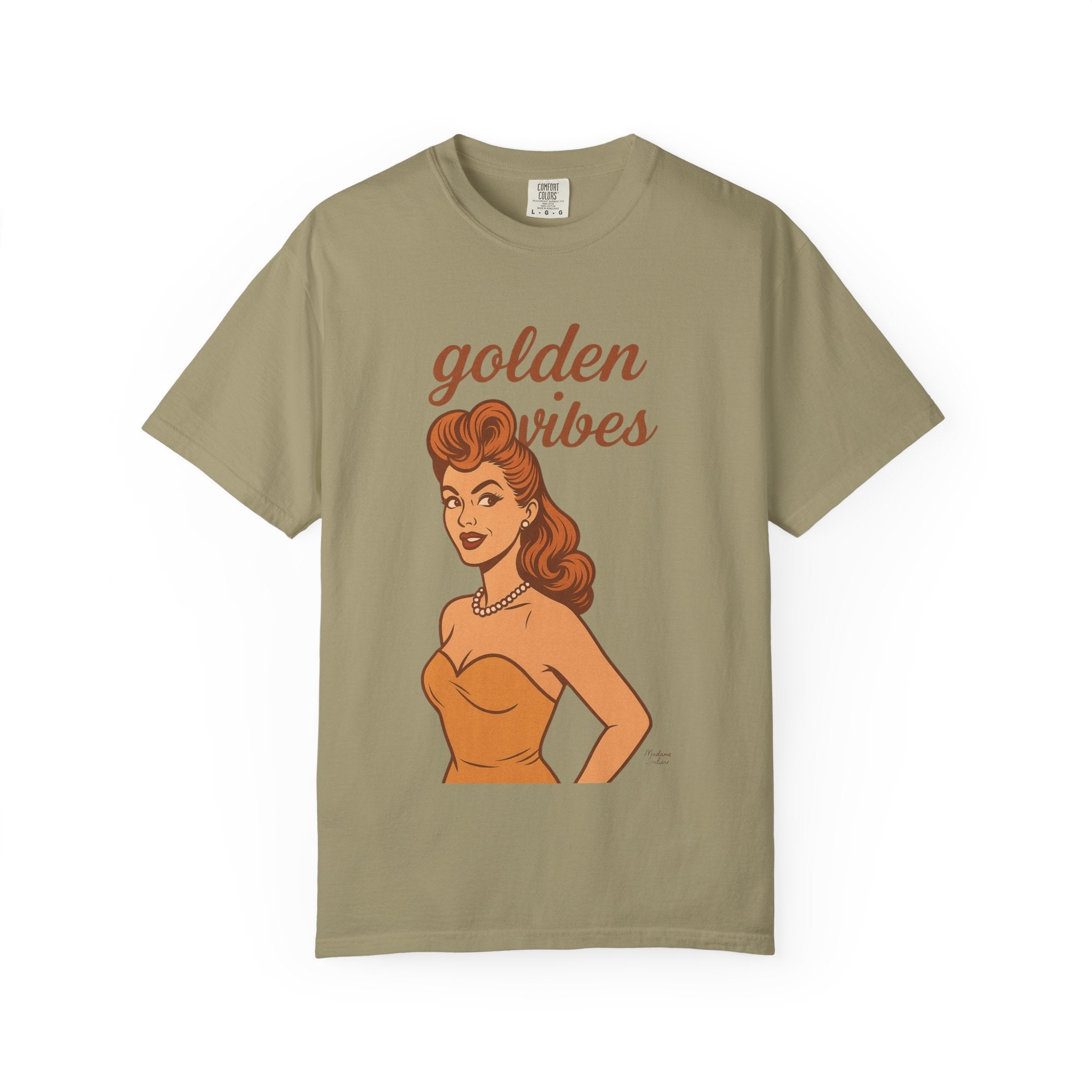 Golden Vibes – Retro Pin-Up Vintage T-Shirt