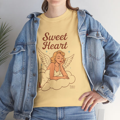 Sweet Heart Unisex T-Shirt – Retro Angel Graphic Tee, Vintage Pin Up Inspired Top, Feminine Heaven Sent Shirt - Madame Soulière