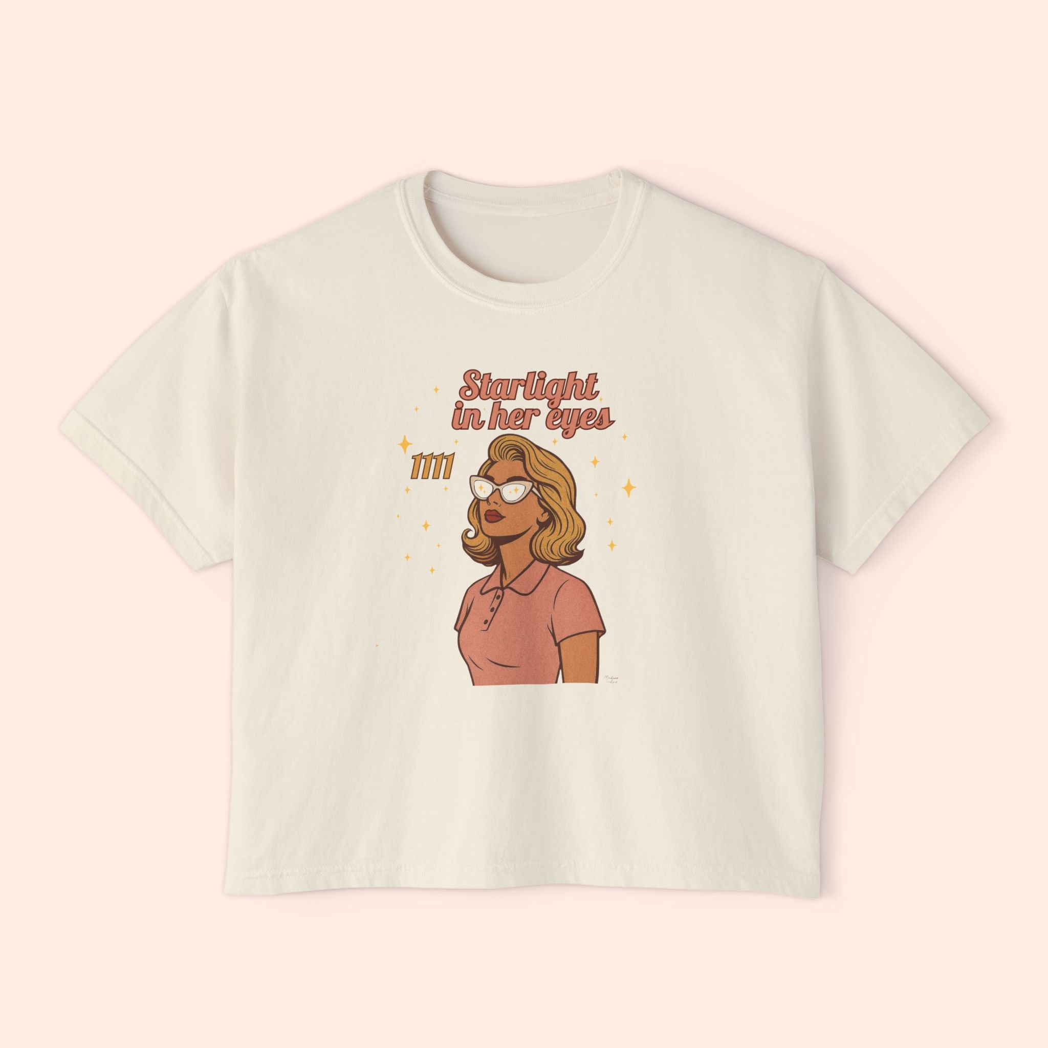 Starlight in Her Eyes 1111 – Retro Vintage Boxy T-Shirt