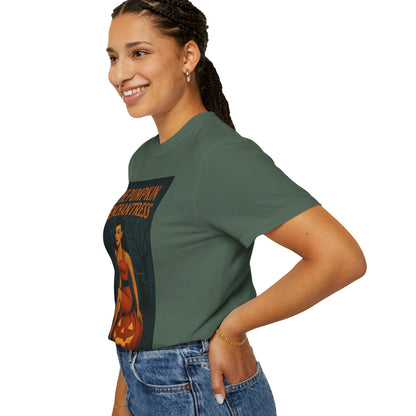 The Pumpkin Enchantress Halloween Unisex T-Shirt – Retro Witch Graphic Tee, Vintage Pumpkin Horror Top, Spooky Unisex Scary Season Shirt - Madame Soulière