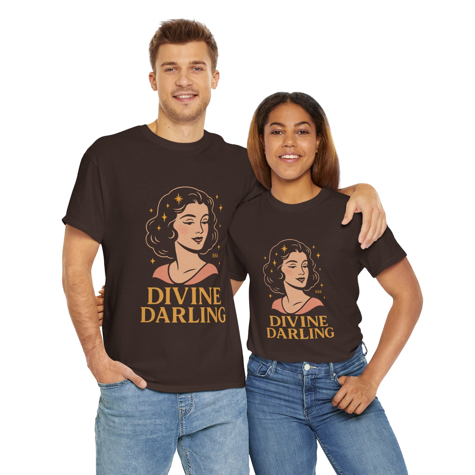 Wearing 888 Like It’s Chanel – Divine Darling T-Shirt, Vintage Retro Unisex Tee, 50s Pin Up Spirit Shirt - Madame Soulière