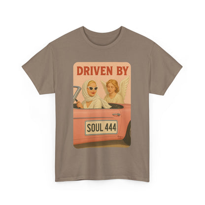 Driven by Soul 444 – Angel Number Retro Graphic Tee | Unisex Vintage Empowerment Shirt - Madame Soulière