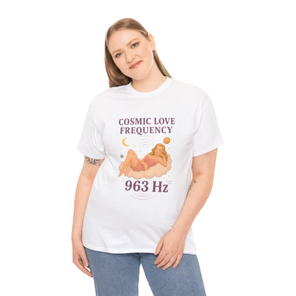 Cosmic Love Frequency 963 Hz Unisex T-Shirt – Retro Vintage Spiritual Graphic Tee, Angel Number Vibes, Feminine Pin Up Inspired Top - Madame Soulière