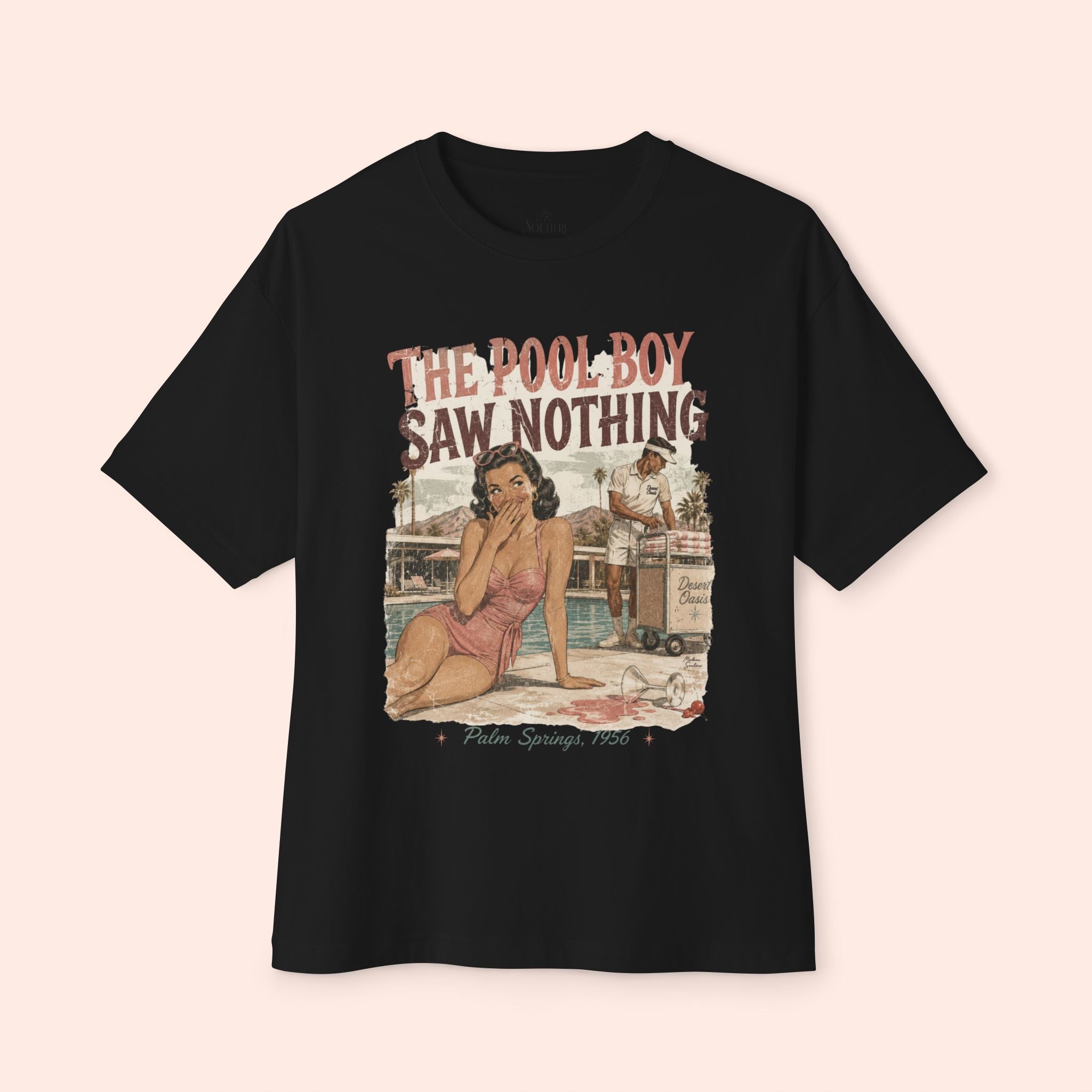 The Pool Boy Saw Nothing – Long Boxy Graphic Tee