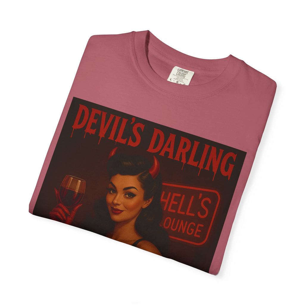 Devil’s Darling – Retro Pin-Up Devil Unisex T-Shirt