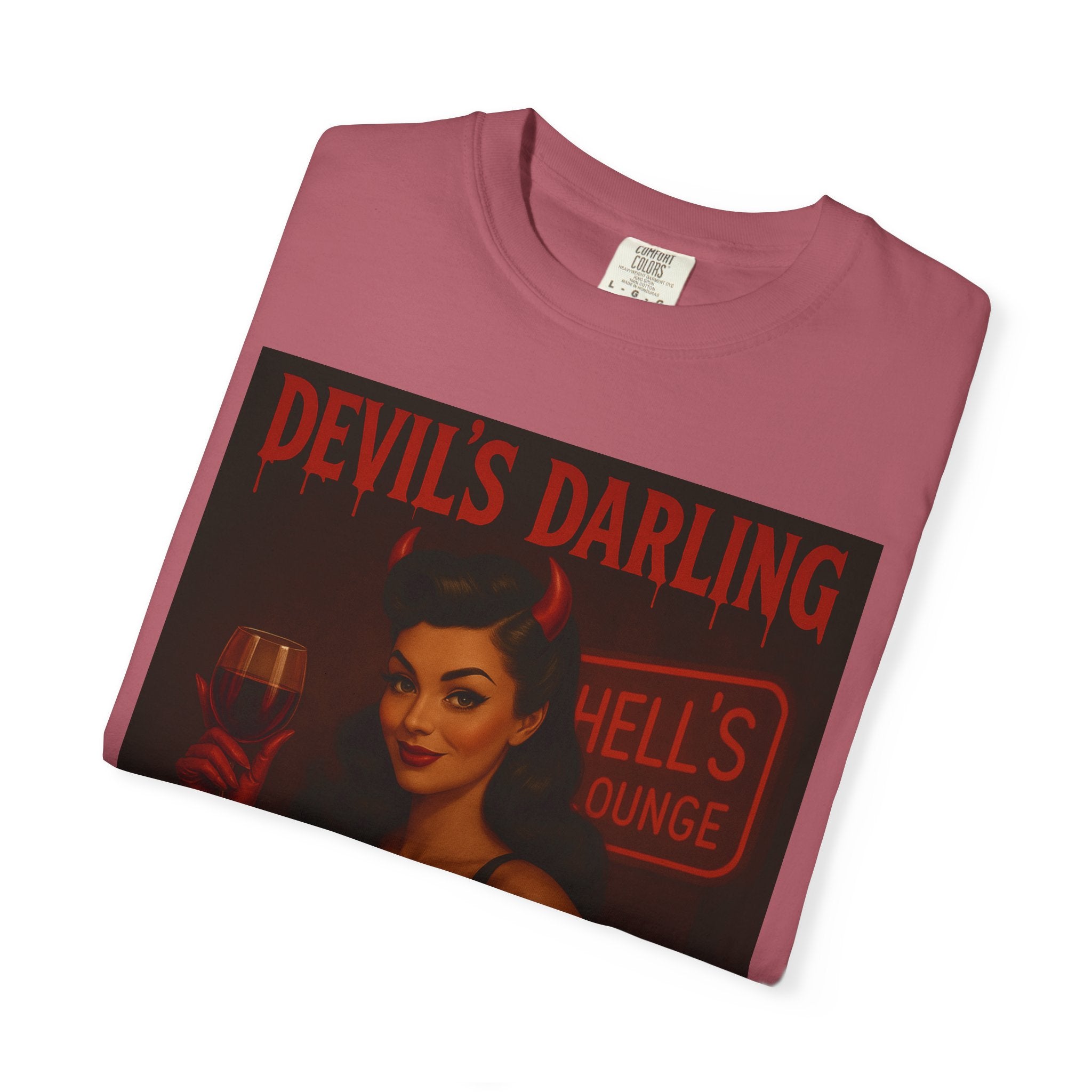 Devil’s Darling – Retro Pin-Up Devil Unisex T-Shirt