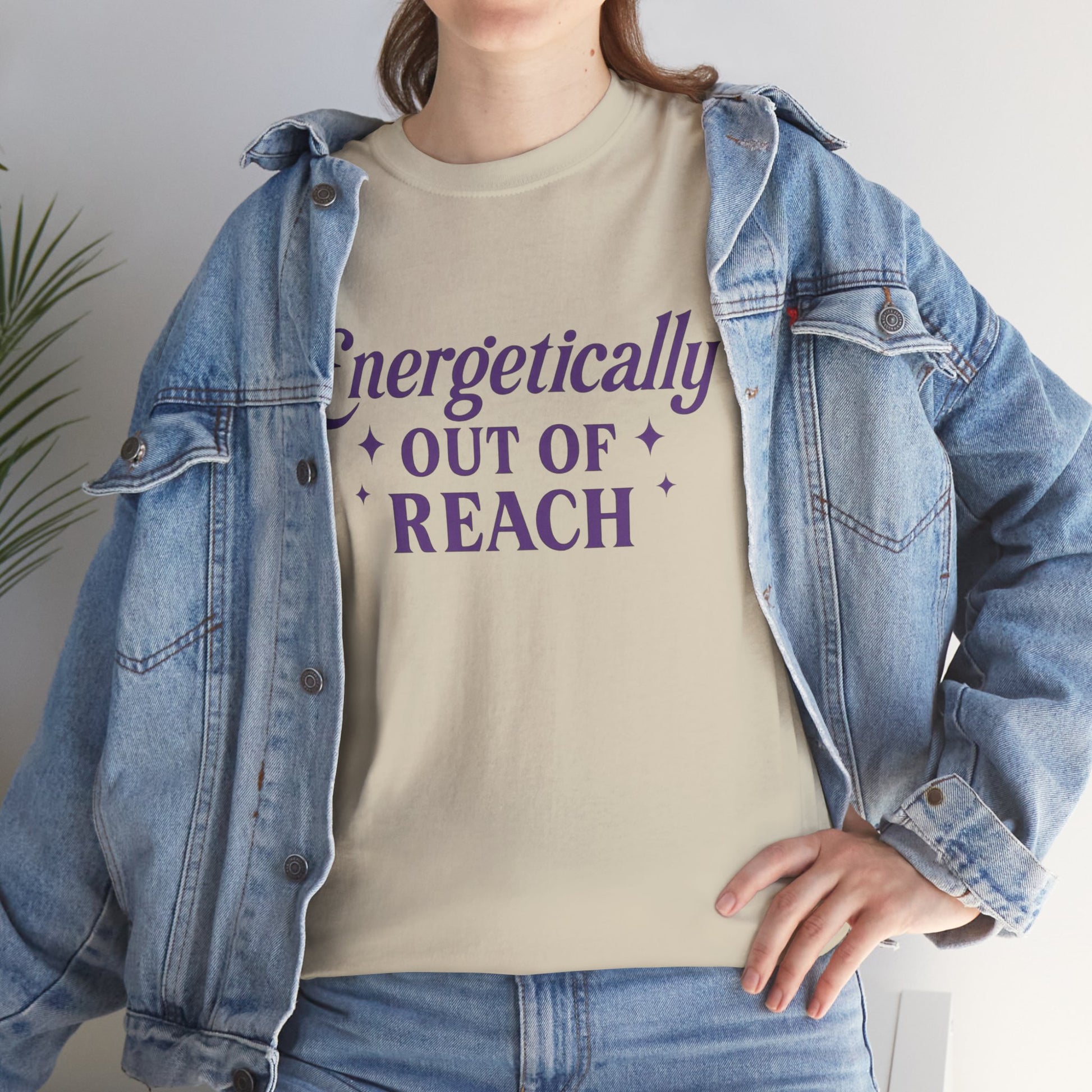Energetically Out of Reach Unisex T-Shirt – Retro Vintage Graphic Tee, Spiritual Pin Up Shirt, Aesthetic Cosmic Vibes Top - Madame Soulière
