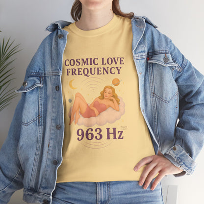 Cosmic Love Frequency 963 Hz Unisex T-Shirt – Retro Vintage Spiritual Graphic Tee, Angel Number Vibes, Feminine Pin Up Inspired Top - Madame Soulière
