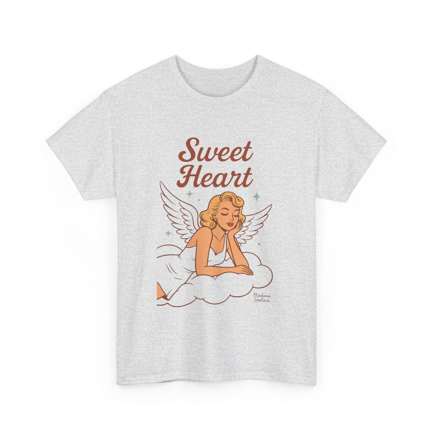 Sweet Heart Unisex T-Shirt – Retro Angel Graphic Tee, Vintage Pin Up Inspired Top, Feminine Heaven Sent Shirt - Madame Soulière