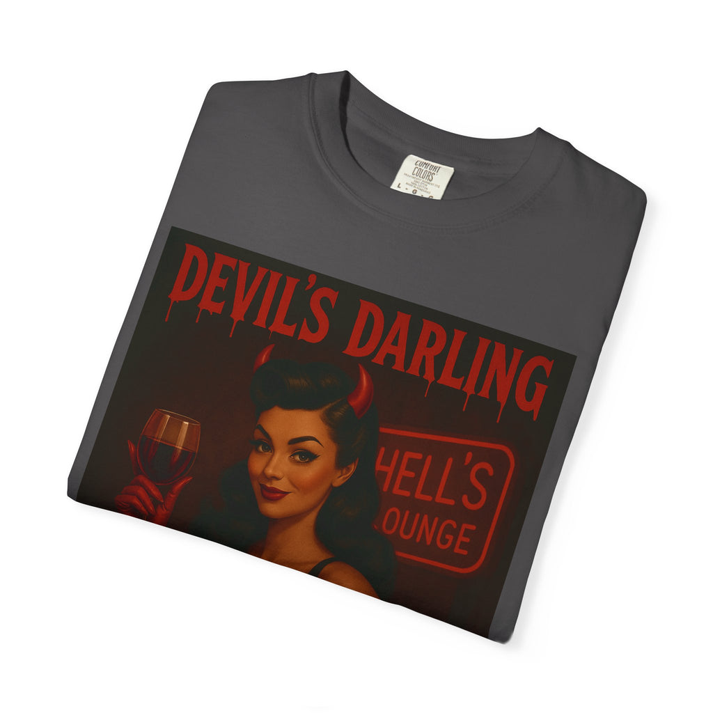 Devil’s Darling – Retro Pin-Up Devil Unisex T-Shirt