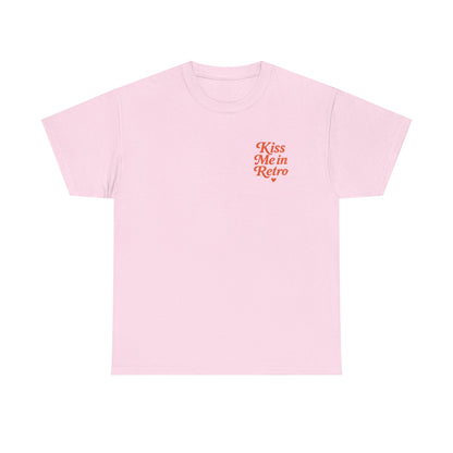 Retro Mini Slogan Unisex T-Shirt – Kiss Me in Retro Graphic Tee, Vintage Pin Up Inspired Top, 50s Rockabilly Style, Feminine Retro Statement Shirt - Madame Soulière