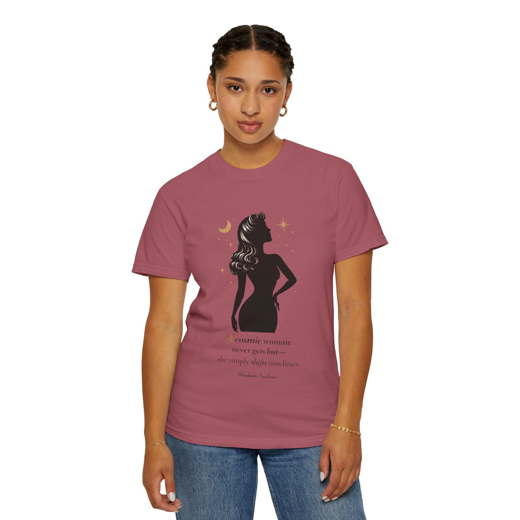 A Cosmic Woman Never Gets Lost – Vintage Feminine Cosmic T-Shirt