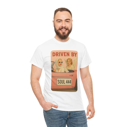 Driven by Soul 444 – Angel Number Retro Graphic Tee | Unisex Vintage Empowerment Shirt - Madame Soulière