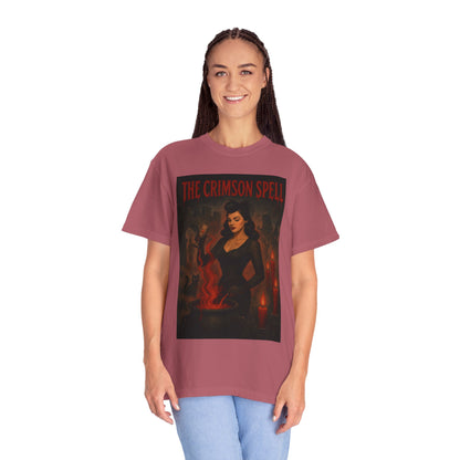 The Crimson Spell Halloween Unisex T-Shirt – Retro Witch Graphic Tee, Vintage Horror Spooky Top,  Scary Season Shirt - Madame Soulière