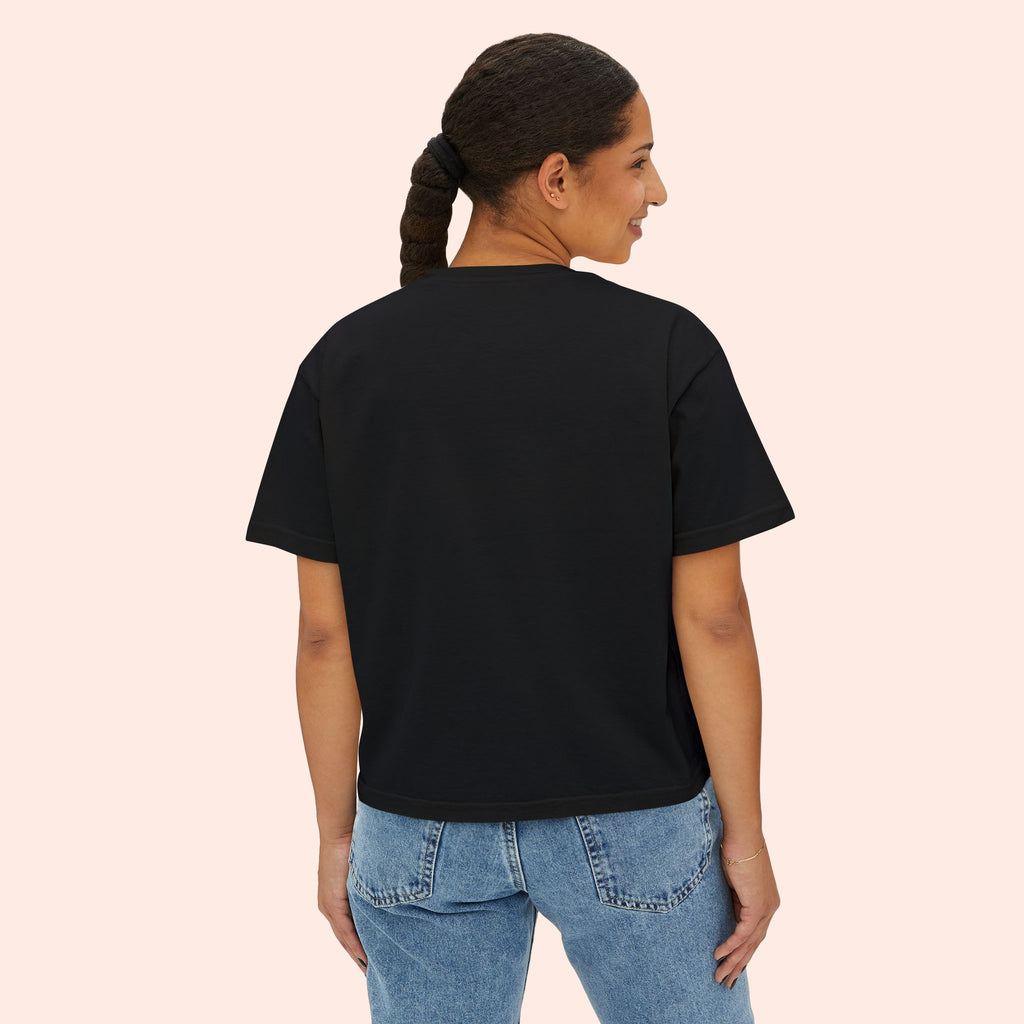 Spiritual but Spicy – Retro Mini Print Boxy T-Shirt