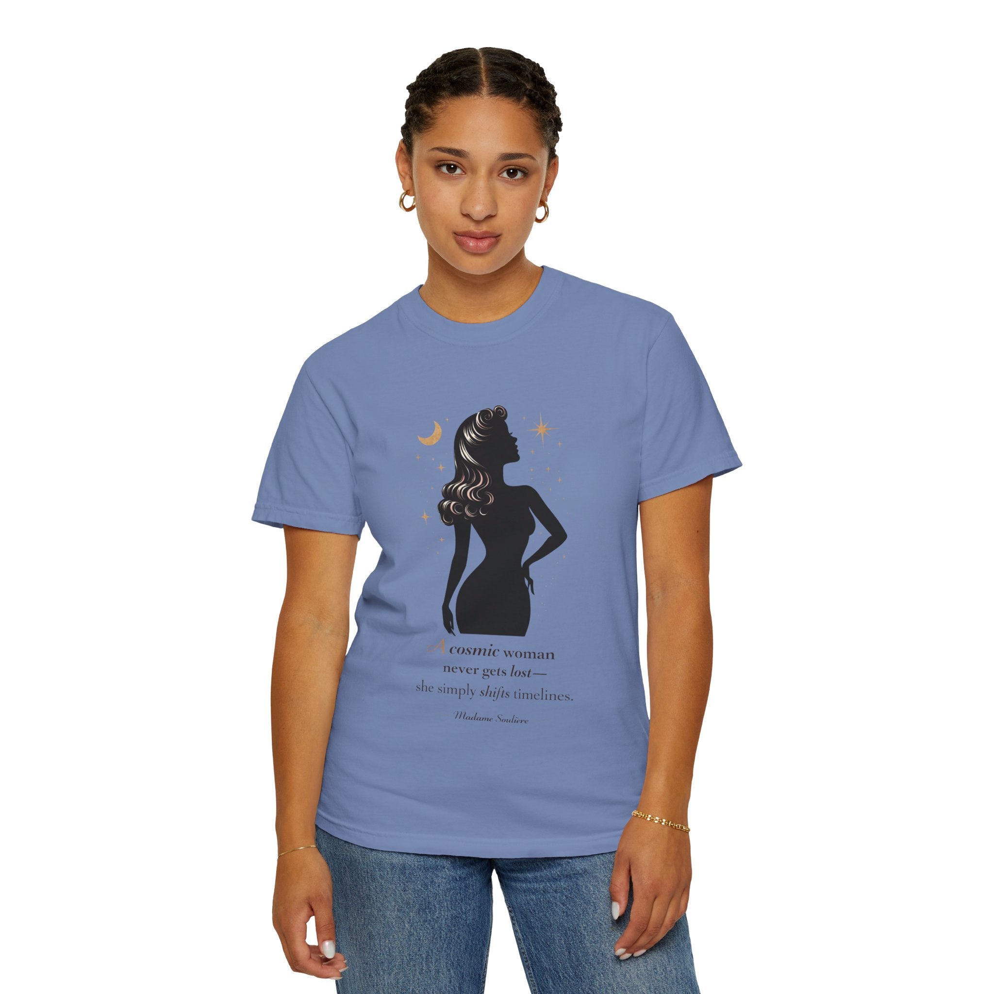 A Cosmic Woman Never Gets Lost – Vintage Feminine Cosmic T-Shirt