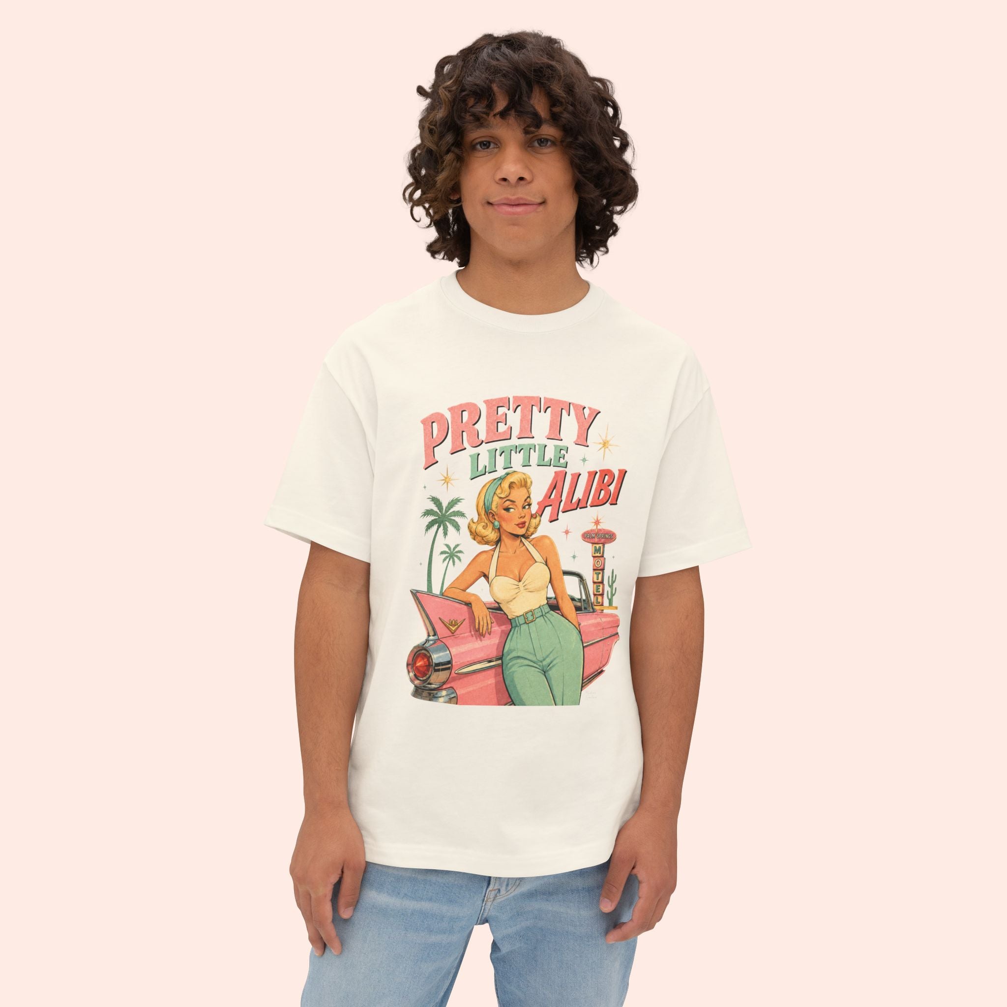 Pretty Little Alibi - Retro Pin Up Long Boxy T-Shirt